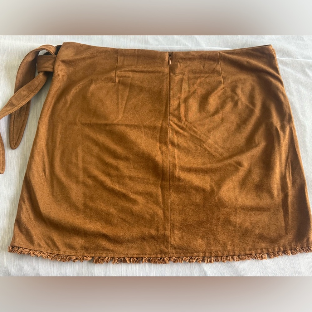 Lulu's Brown Wrap Mini Skirt - Picture 2 of 8